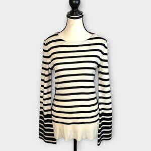 Krimson Klover Ivory Sweater MEDIUM Side Slits Bell Sleeves Wool Blend NEW